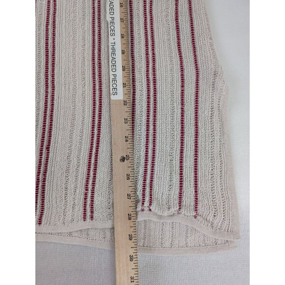 Per Se Carlisle Open Knit Top Womens L Beige Red Short Sleeve Career Casual - Picture 10 of 10